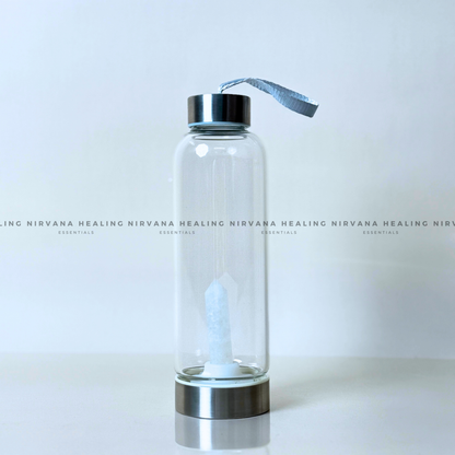 CLEAR QUARTZ INFUSED CRYSTAL ELIXIR BOTTLE (Mental Clarity, Master Healer And Energy Amplifier).  image 4
