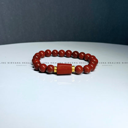 RED JASPER WITH TUMBLE BRACELET (Immunity, Strength, Health and Pain Relief) image 2