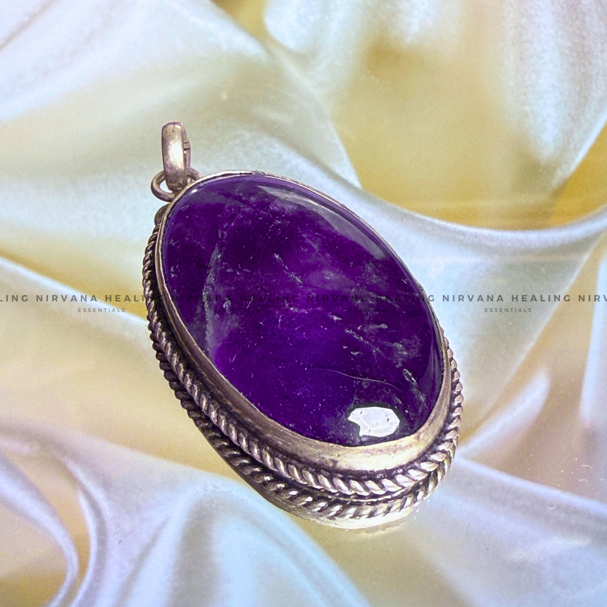 AMETHYST OVAL SHAPED PENDANT (Meditation, Stress Reduction, Intuition And Manifestation)   image 0