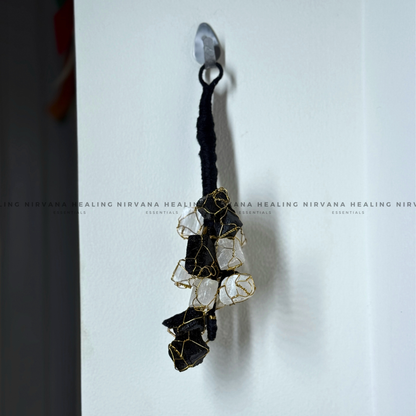 BLACK TOURMALINE AND SELENITE (DOOR HANGING) (Protection, Grounding, Shielding And Growth) image 3