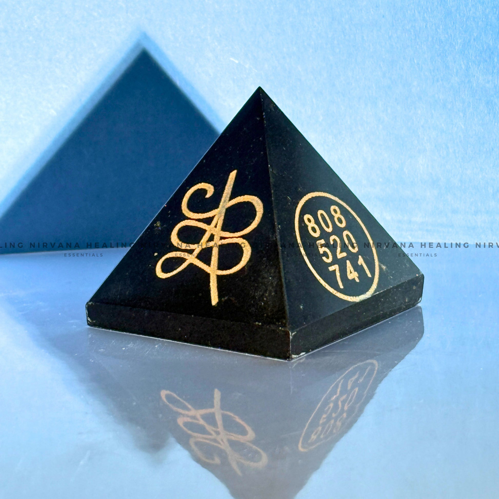 BLACK TOURMALINE WITH ZIBU SYMBOLS PYRAMID (Protection, Grounding, Shielding And Growth) image 5