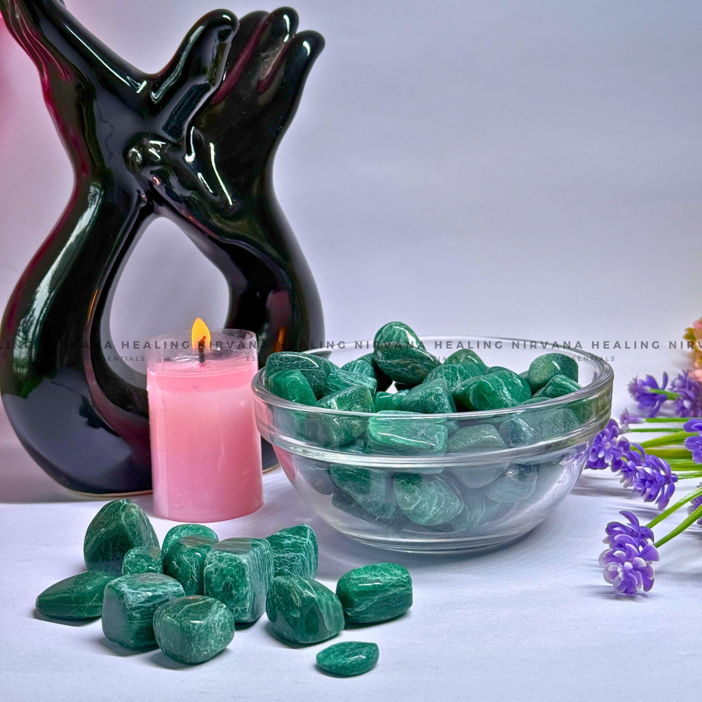 GREEN AVENTURINE JADE TUMBLE STONES (Luck, Money, Abundance, Career And Growth). image 3