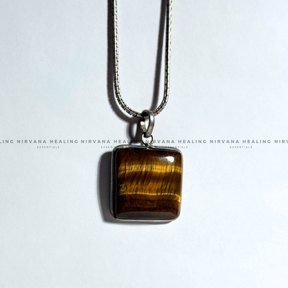 TIGER EYE SQUARE PENDANT (Bold, Courage, Willpower And Strength). image 3