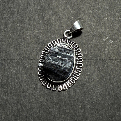 BLACK TOURMALINE RAW PENDANT (Protection, Grounding, Shielding And Growth) image 1