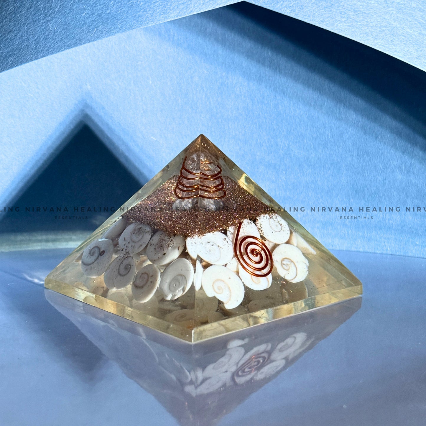 AMETHYST WITH GOMTI CHAKRA  PYRAMID (Meditation, Stress Reduction, Intuition and Manifestation) image 6