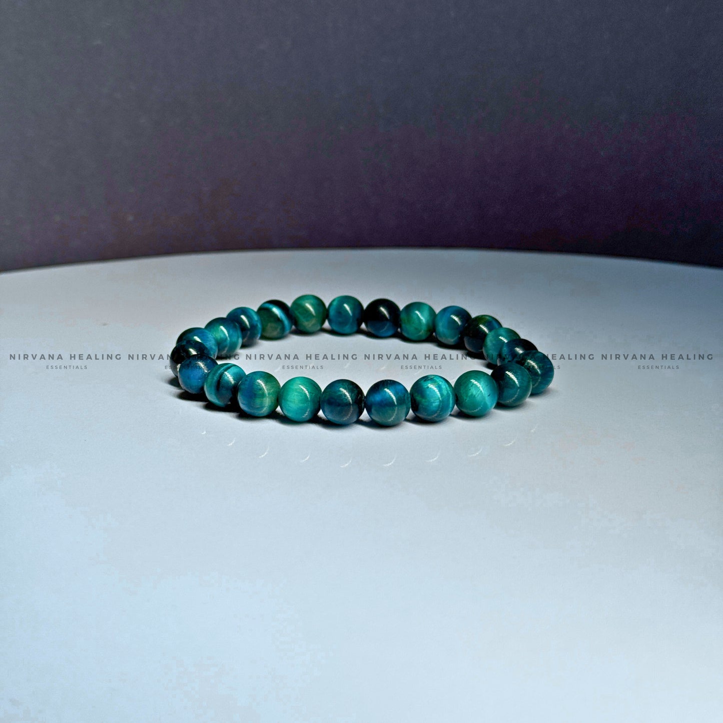 BLUE CATS EYE ROUND BEADED BRACELET (Protection, Strength And Energy Shield) image 3