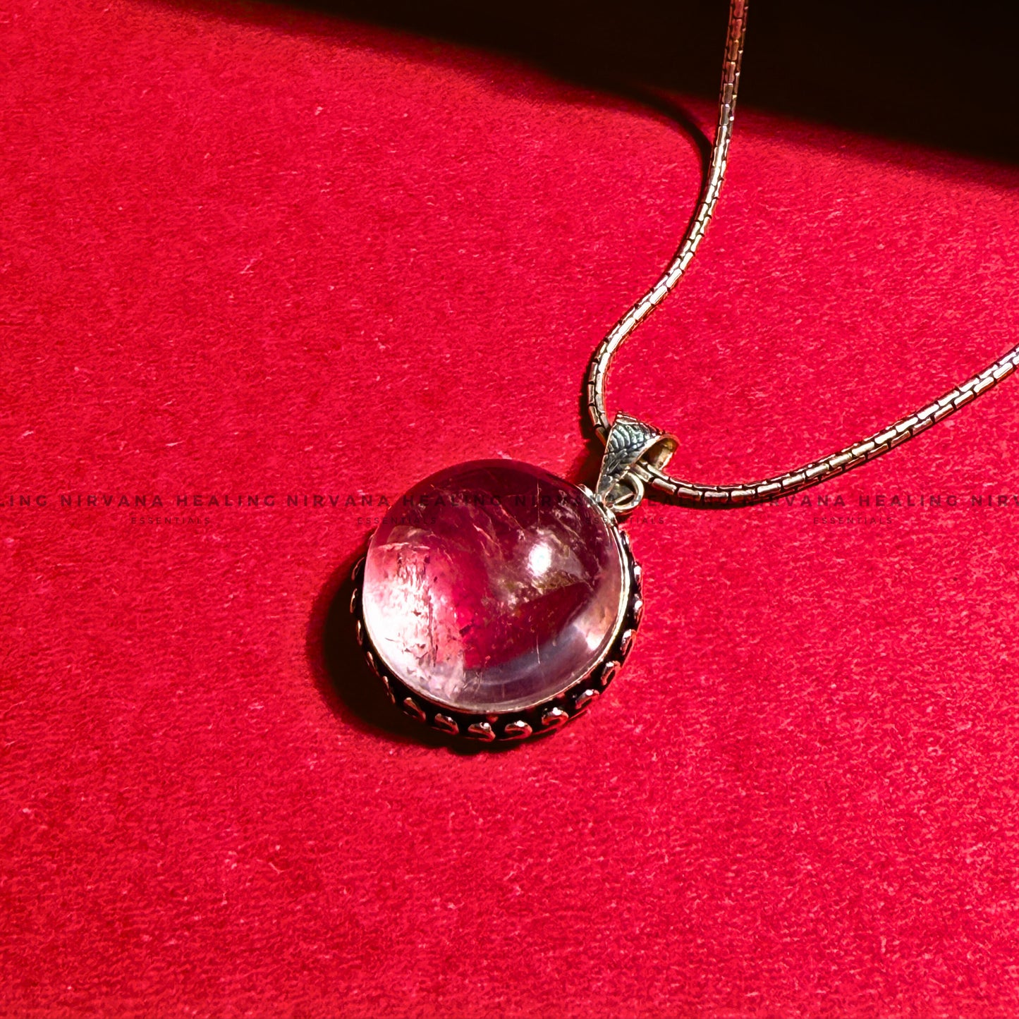 AURA QUARTZ ROUND PENDANT (Energy Amplifier, Aura Cleanser And Protection) image 1