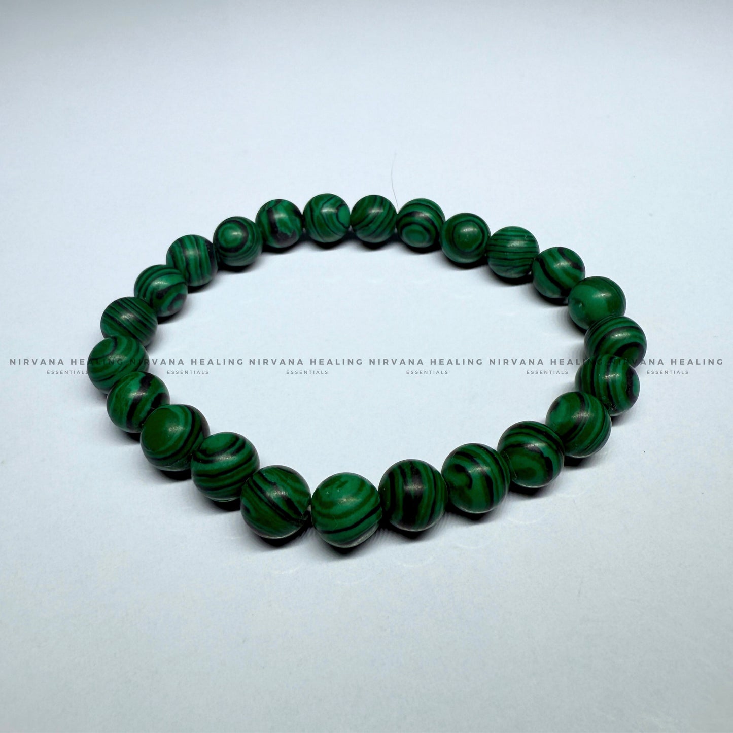MALACHITE ROUND BEADED BRACELET (Transformation, Pain Reliever And Emotional Healing) image 1