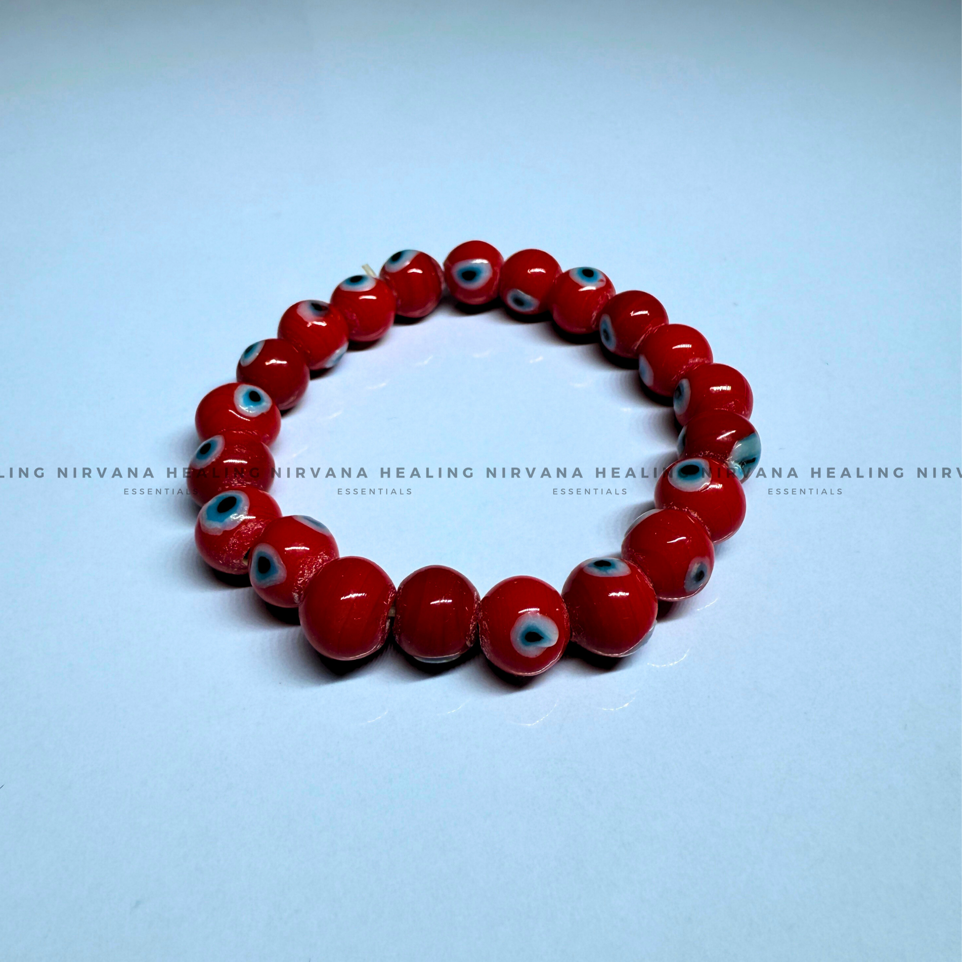 RED EVIL EYE ROUND BEADED BRACELET (Ward Off Negativity, Envy And Harmful Intentions) image 2