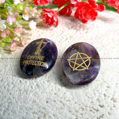 AMETHYST NATURAL PROTECTION ZIBU COIN (Meditation, Stress Reduction, Intuition And Manifestation) image 0