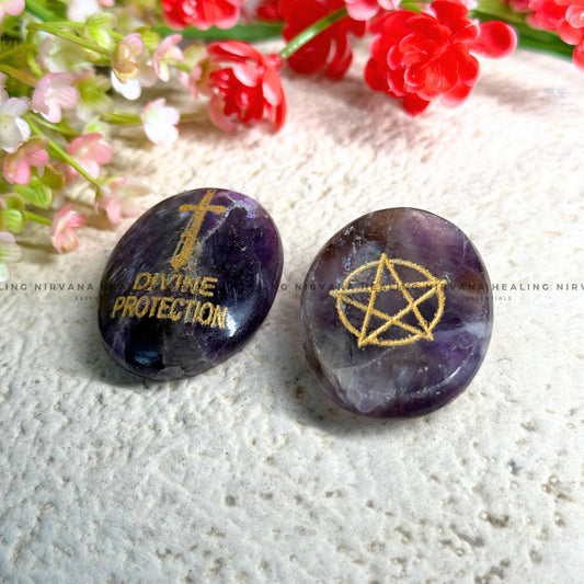 AMETHYST NATURAL PROTECTION ZIBU COIN (Meditation, Stress Reduction, Intuition And Manifestation) image 0