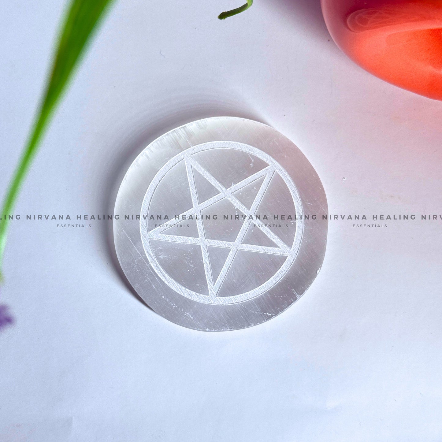 SELENITE STAR SYMBOL CHARGING PLATE (Aura Cleansing ,Charging, Cleansing And Purification) image 0