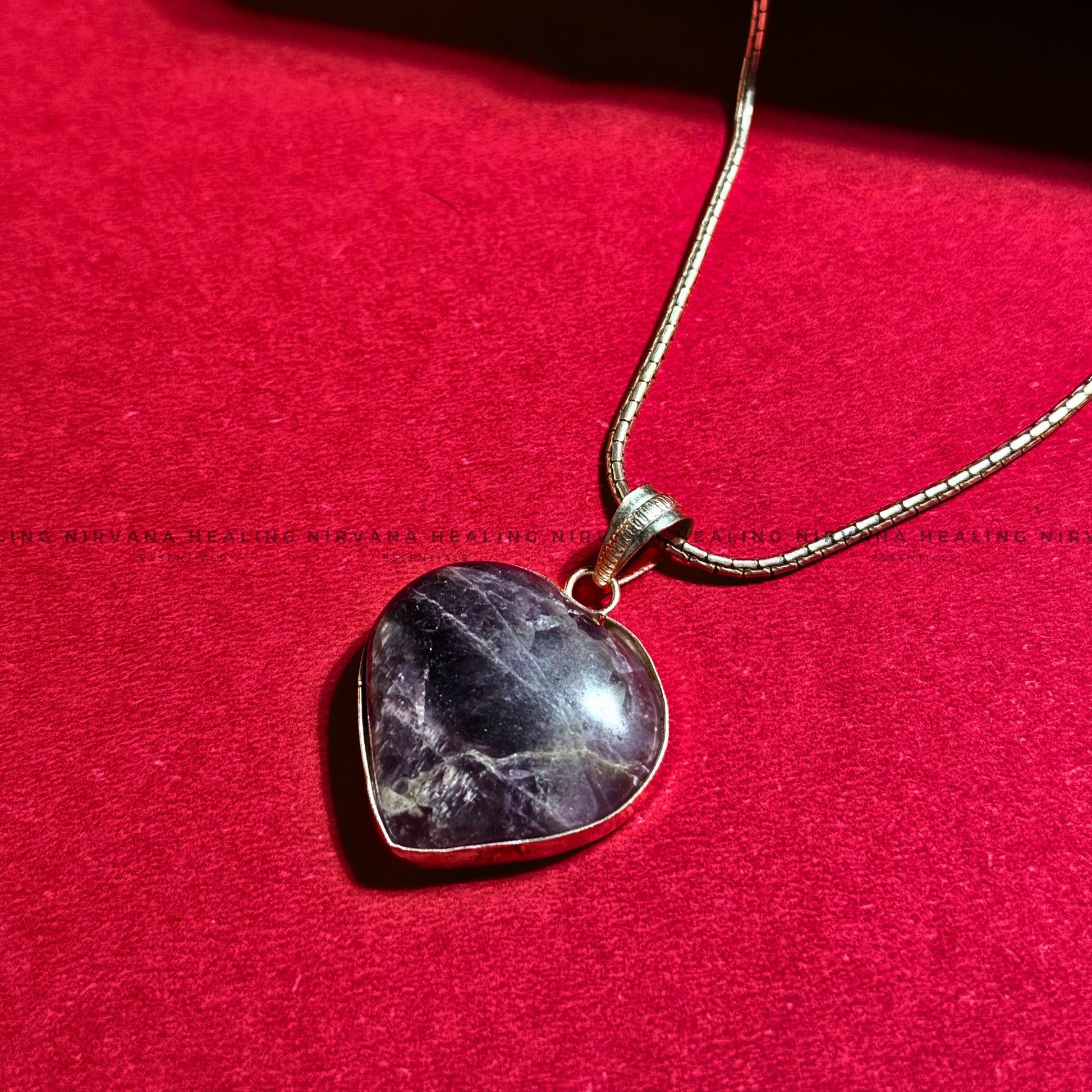 AMETHYST HEART SHAPED PENDANT (Meditation, Stress Reduction, Intuition And Manifestation) image 2