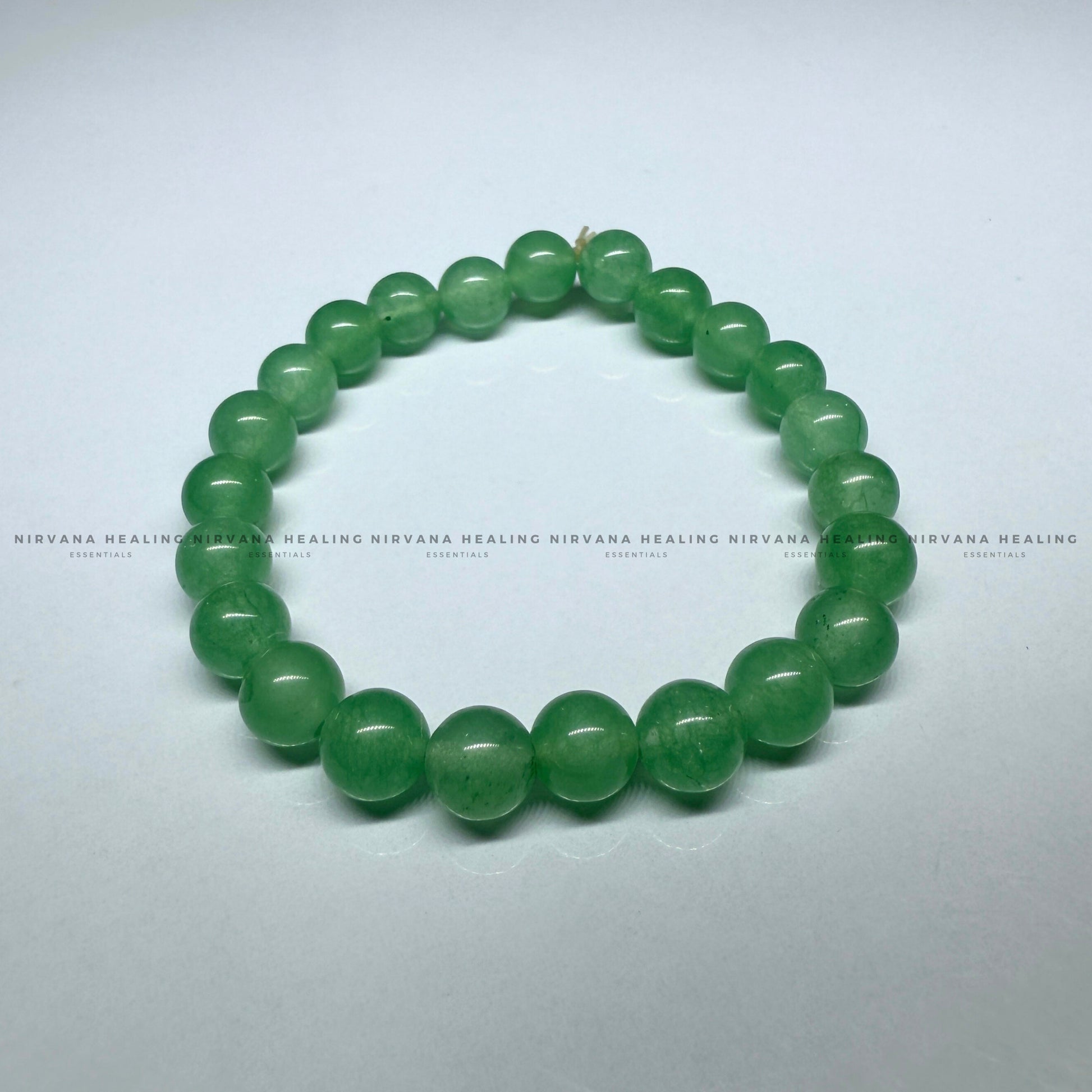 GREEN AGATE ROUND BEADED BRACELET (Balance, Healing, Renewal And Vitality) image 2