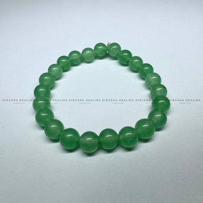 GREEN AGATE ROUND BEADED BRACELET (Balance, Healing, Renewal And Vitality) image 2