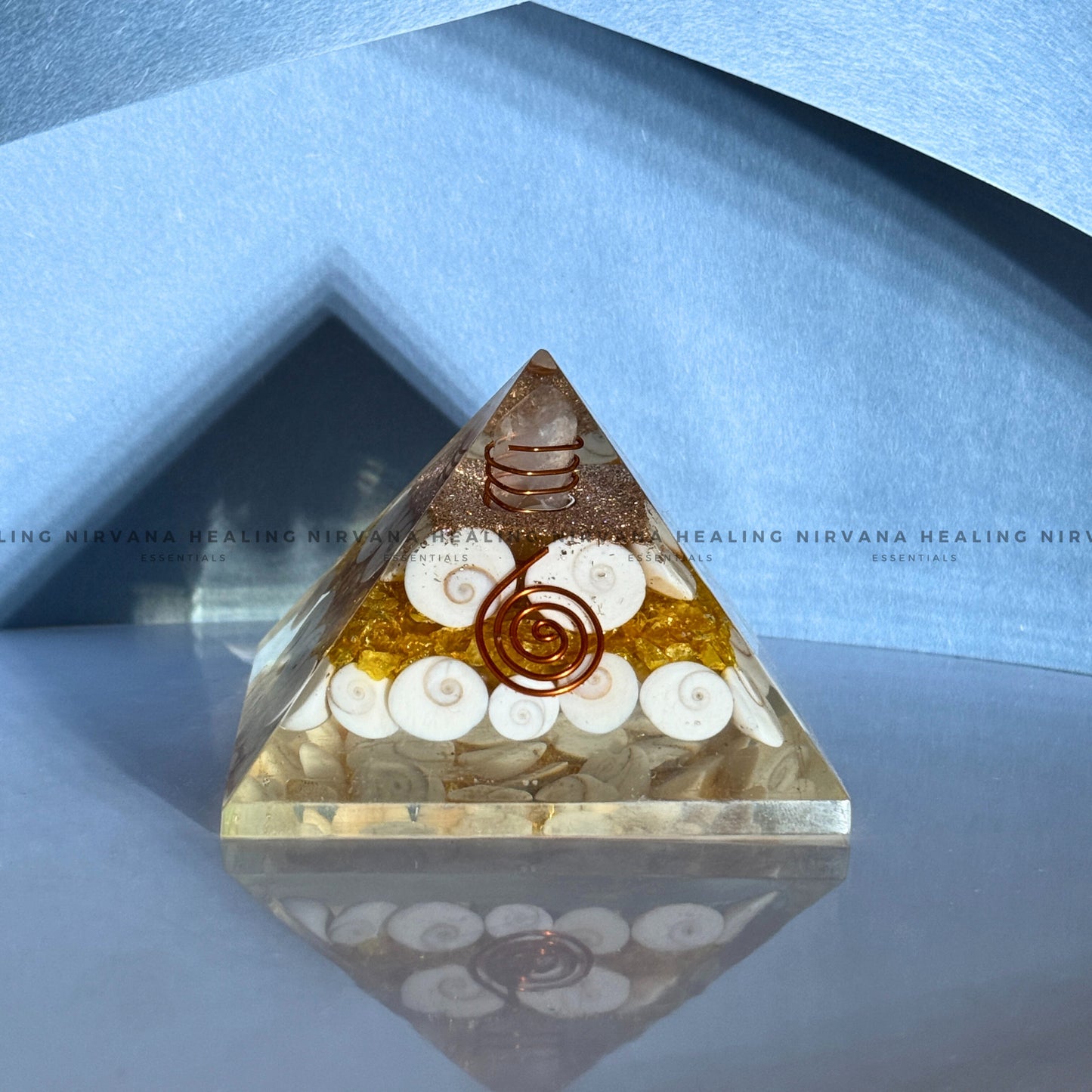 CITRINE WITH GOMTI CHAKRA PYRAMID (Abundance, Creativity, Success And Confidence) image 4