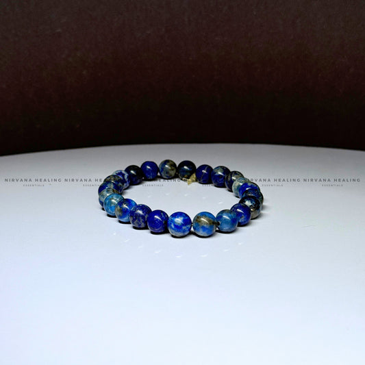 LAPIS LAZULI ROUND BEADED BRACELET (Communication, Truth, Ease Of Expression And Wisdom) image 1