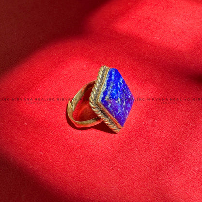 LAPIS JADE SQUARE RING (Communication, Truth, Ease Of Expression And Wisdom) image 3