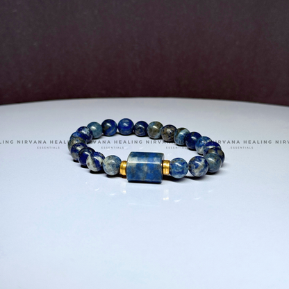 LAPIS LAZULI WITH TUMBLE BRACELET (Communication, Truth, Ease Of Expression And Wisdom) image 3