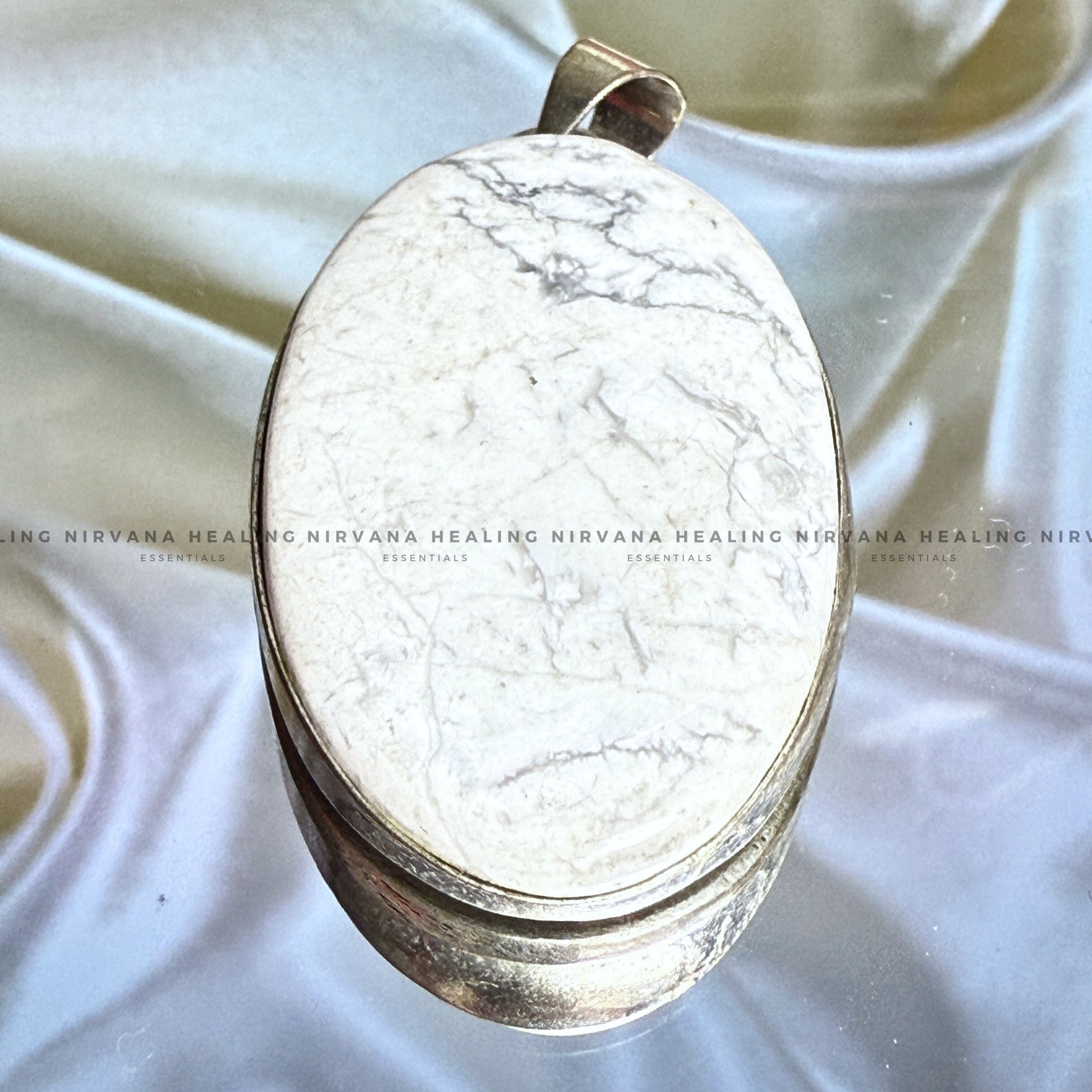HOWLITE OVAL PENDANT (Peace, Sleep, Patience And Spiritual Awakening) image 7