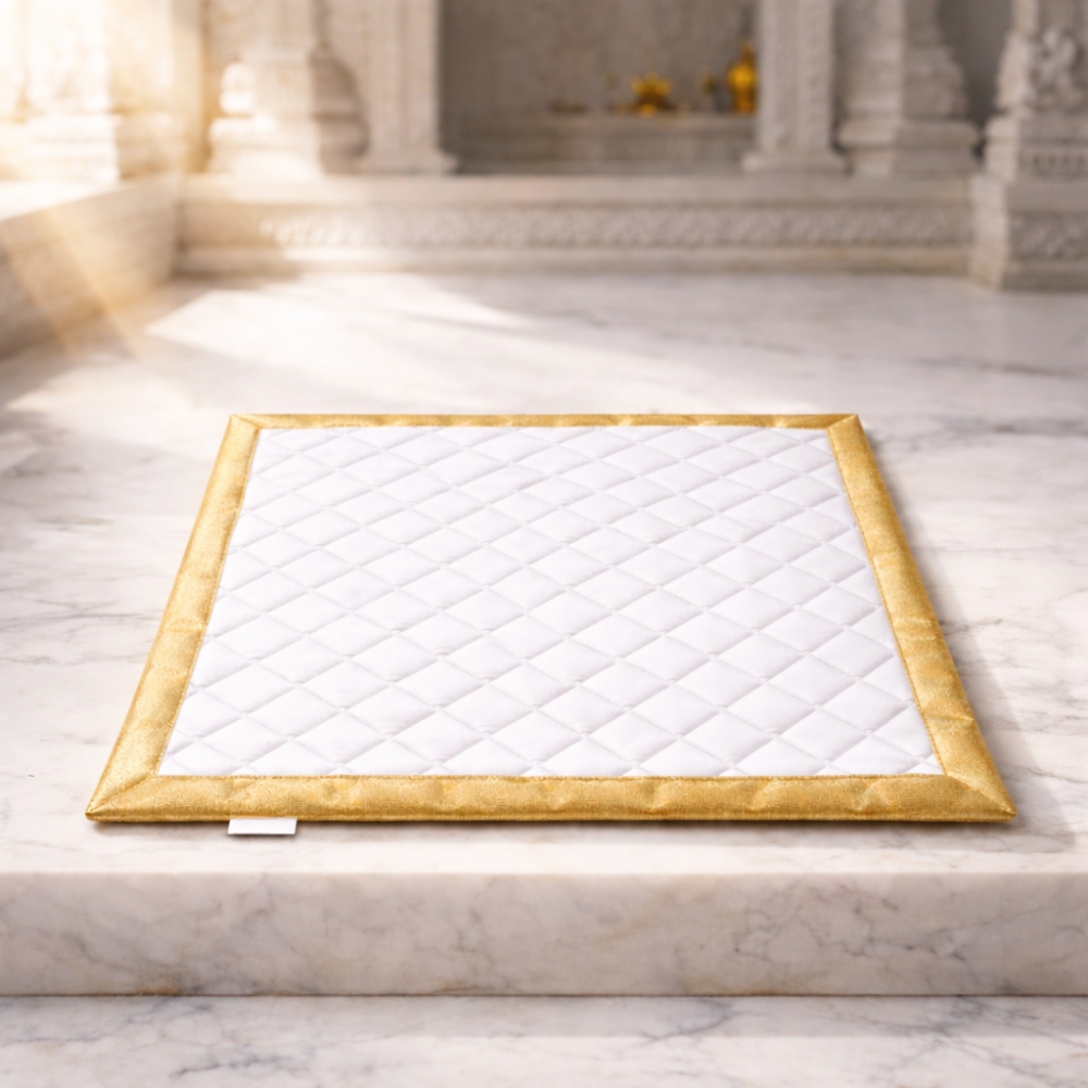 MEDITATION AASAN COTTON QUILTED - Grounding, Comfort & Focused Energy - White image