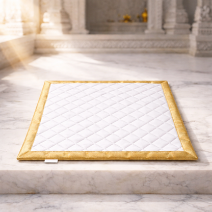 MEDITATION AASAN COTTON QUILTED - Grounding, Comfort & Focused Energy - White image