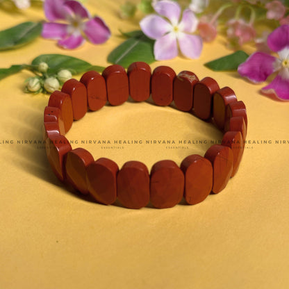 RED JASPER PYRAMID BRACELET (Immunity, Strength, Health And Pain Relief) image 0