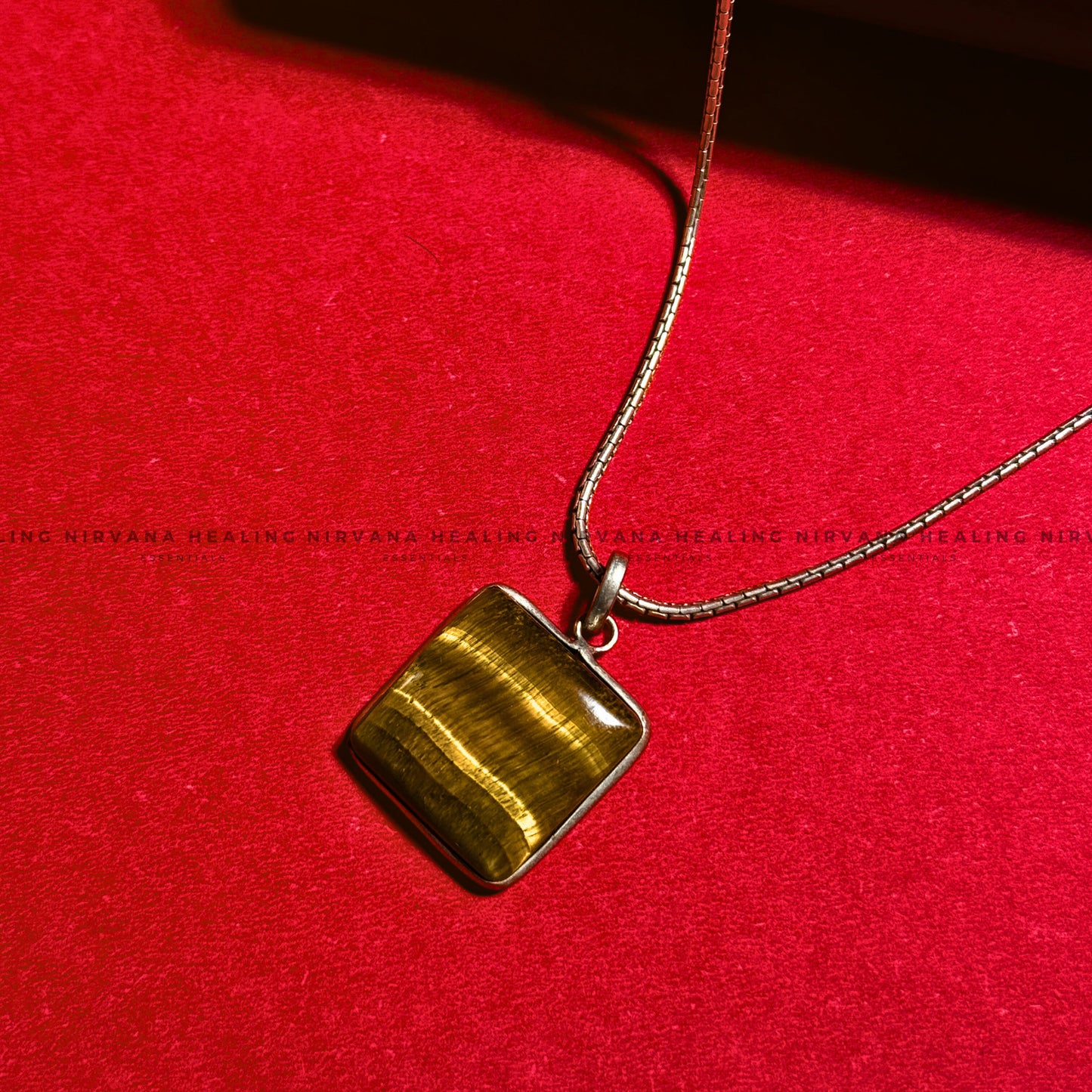 TIGER EYE SQUARE PENDANT (Bold, Courage, Willpower And Strength). image 2