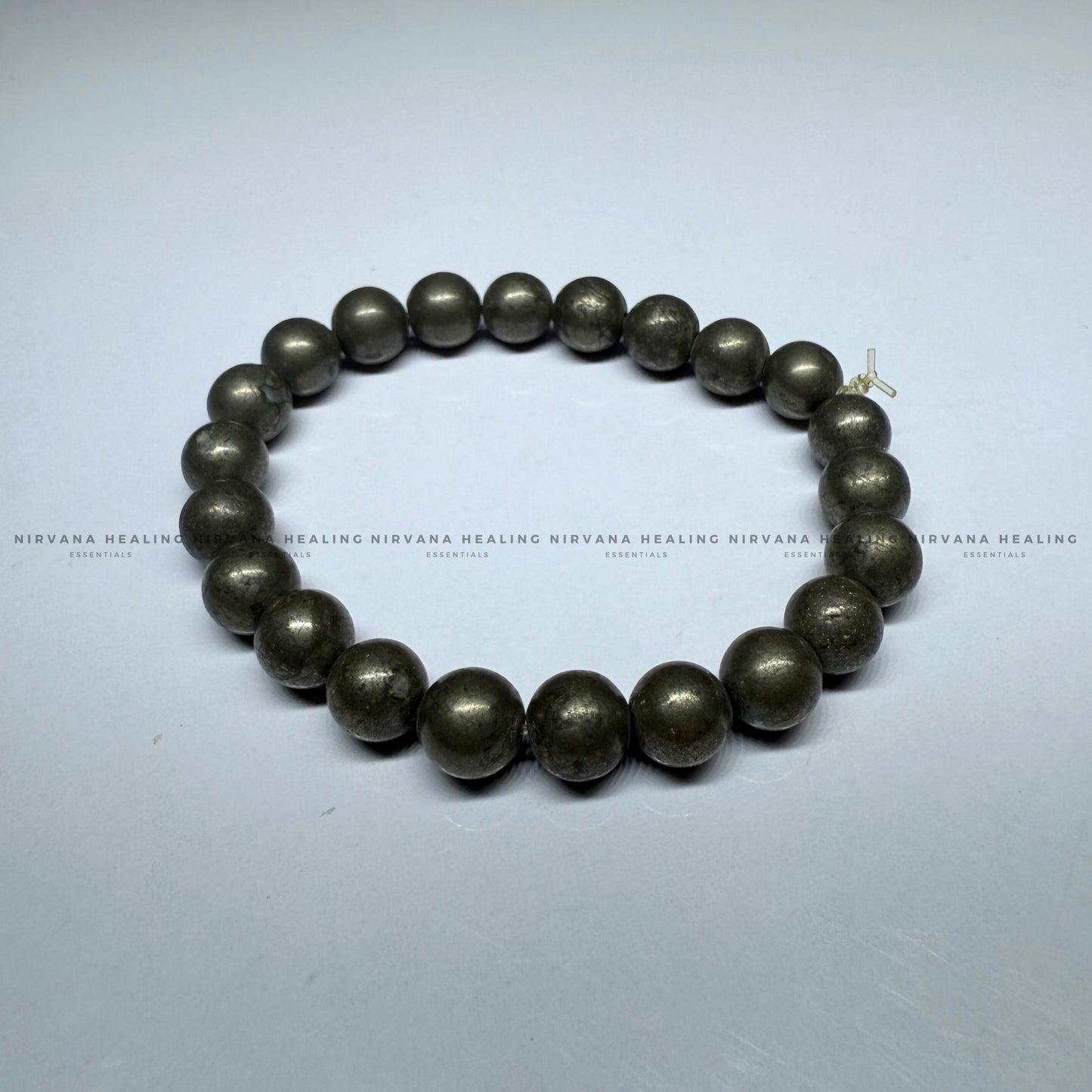 PYRITE ROUND BEADED BRACELET (Money Magnet, Prosperity, Fame And Abundance).  image 2