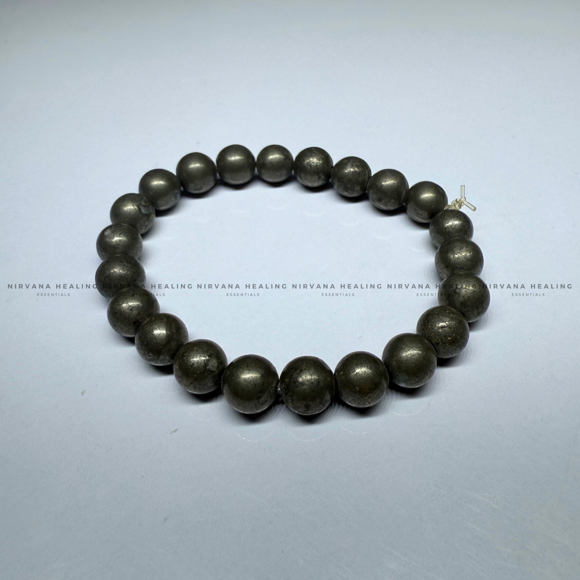 PYRITE ROUND BEADED BRACELET (Money Magnet, Prosperity, Fame And Abundance).  image 2