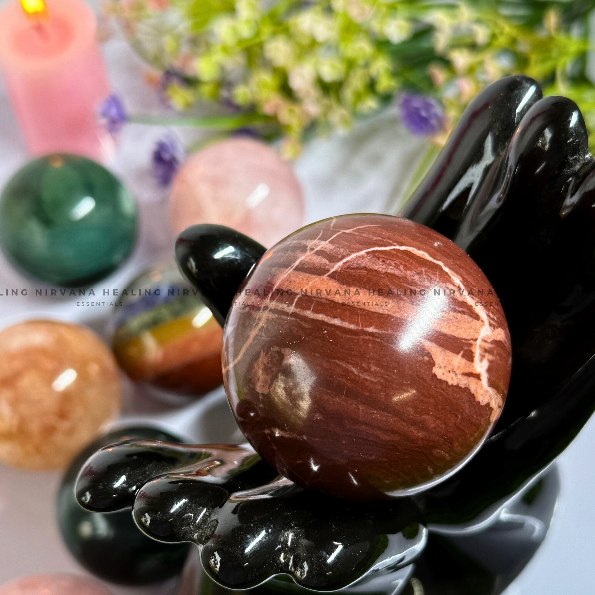 RED JASPER SPHERE (Endurance, Stability, Vitality And Courage) image 0