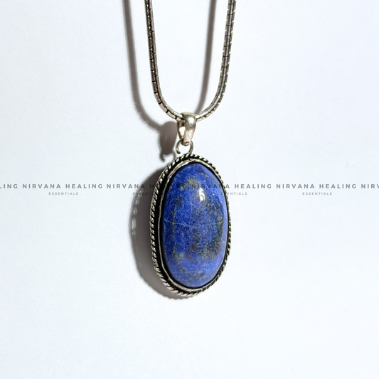 LAPIS LAZULI JADE OVAL PENDANT (Communication, Truth, Ease Of Expression And Wisdom) image 1