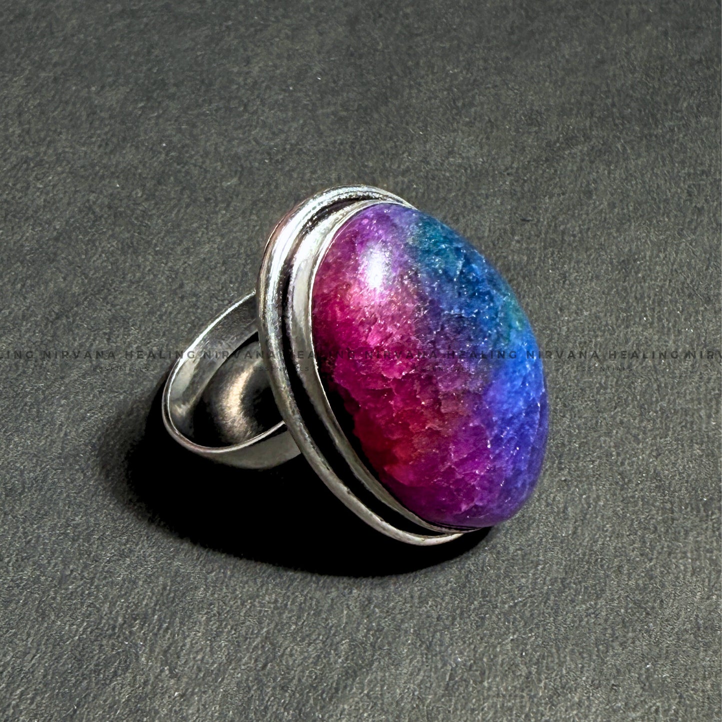 RAINBOW OVAL RING (Chakra Alignment, Positivity, Spiritual Growth And Luck) image 3