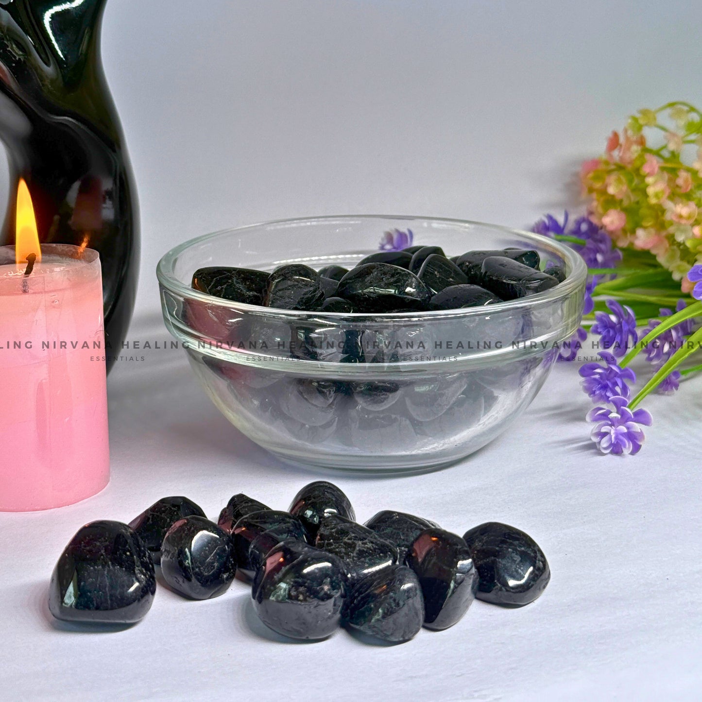 BLACK OBSIDIAN TUMBLE STONES (Protection ,Truth, Deep And Healing). image 4