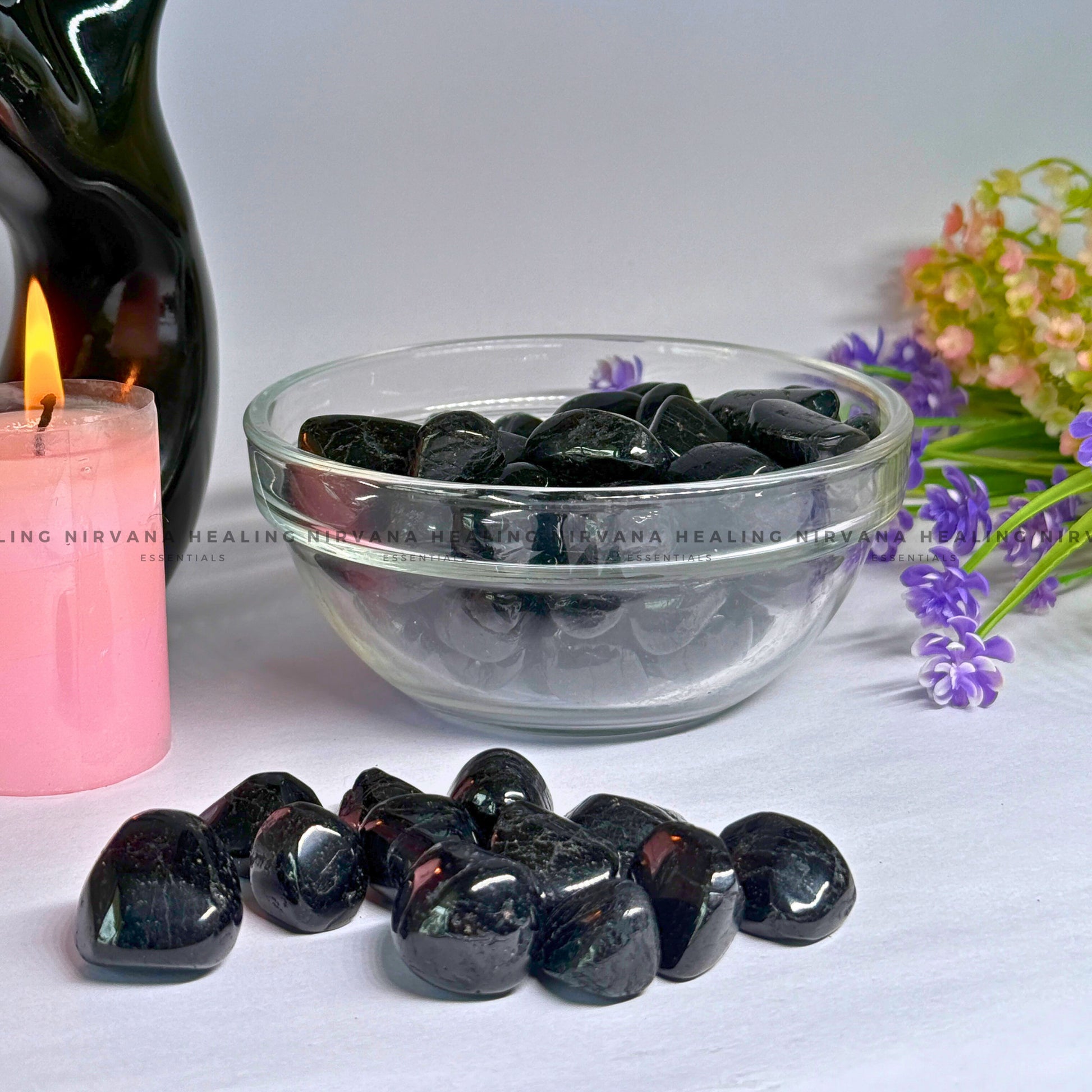 BLACK OBSIDIAN TUMBLE STONES (Protection ,Truth, Deep And Healing). image 4