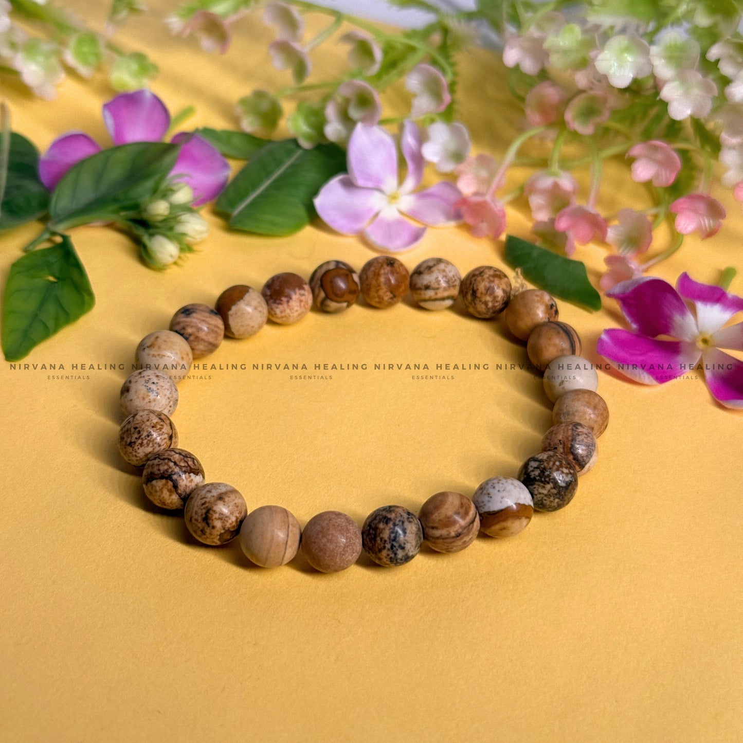 SUN NATURAL ROUND BEADED BRACELET (Creativity, Initiative, Grounding And Strength) image 0