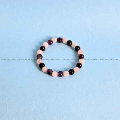 ROSE QUARTZ + AMETHYST BRACELET (Love, Peace & Emotional Healing) image 3