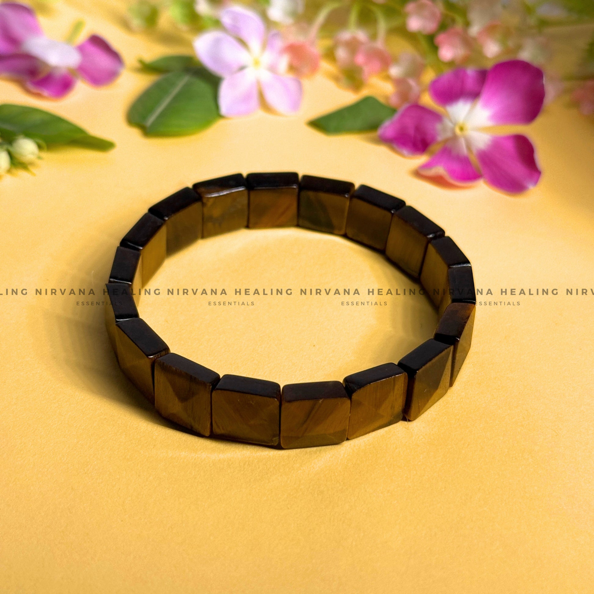 TIGER EYE PYRAMID BEADED BRACELET (Bold, Courage, Willpower And Strength). image 0