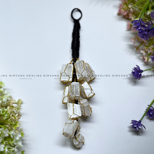 SELENITE ROUGH CHUNKS DOOR HANGING (Aura Cleansing ,Charging, Cleansing And Purification). image 0