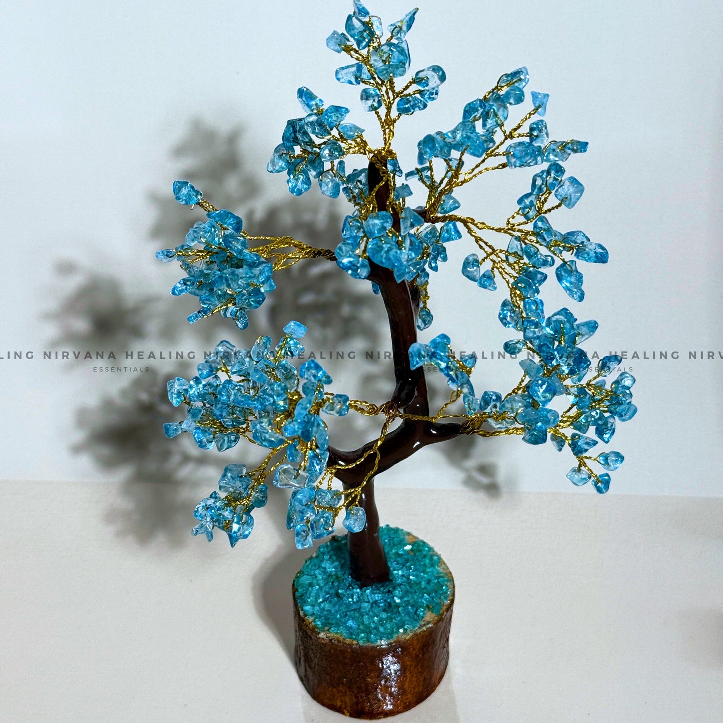 AQUAMARINE CRYSTAL TREE (BIG) Approx 300 Beads (Calm, Clarity, Courage And Emotional Healing) image 2