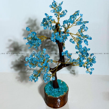 AQUAMARINE CRYSTAL TREE (BIG) Approx 300 Beads (Calm, Clarity, Courage And Emotional Healing) image 2
