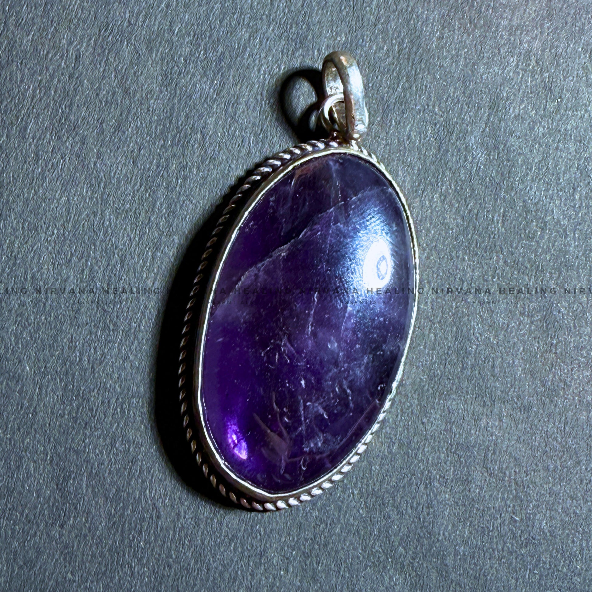 AMETHYST OVAL SHAPED PENDANT (Meditation, Stress Reduction, Intuition And Manifestation)   image 2