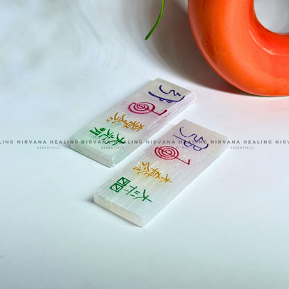 SELENITE REIKI SYMBOLS RECTANGULAR CHARGING PLATE (Aura Cleansing ,Charging, Cleansing And Purification). image 3