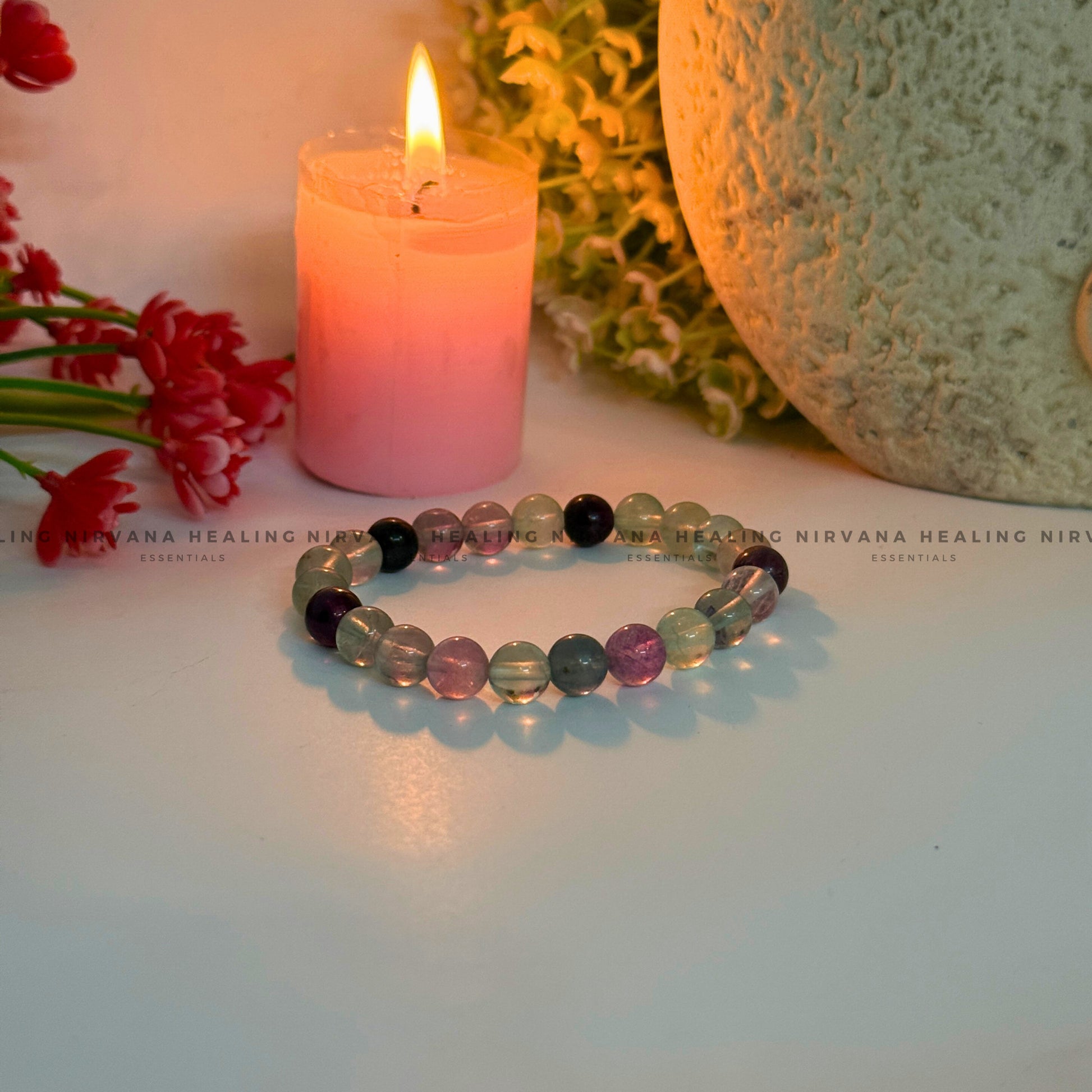 FLUORITE ROUND BEADED BRACELET (Concentration, Clarity, Memory And Studies). image 1