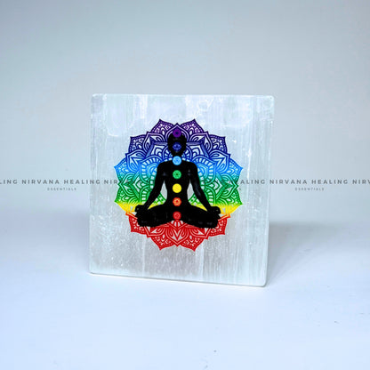 SELENITE MEDITATION AND CHAKRAS CHARGING PLATE (Aura Cleansing ,Charging, Cleansing And Purification). image 3