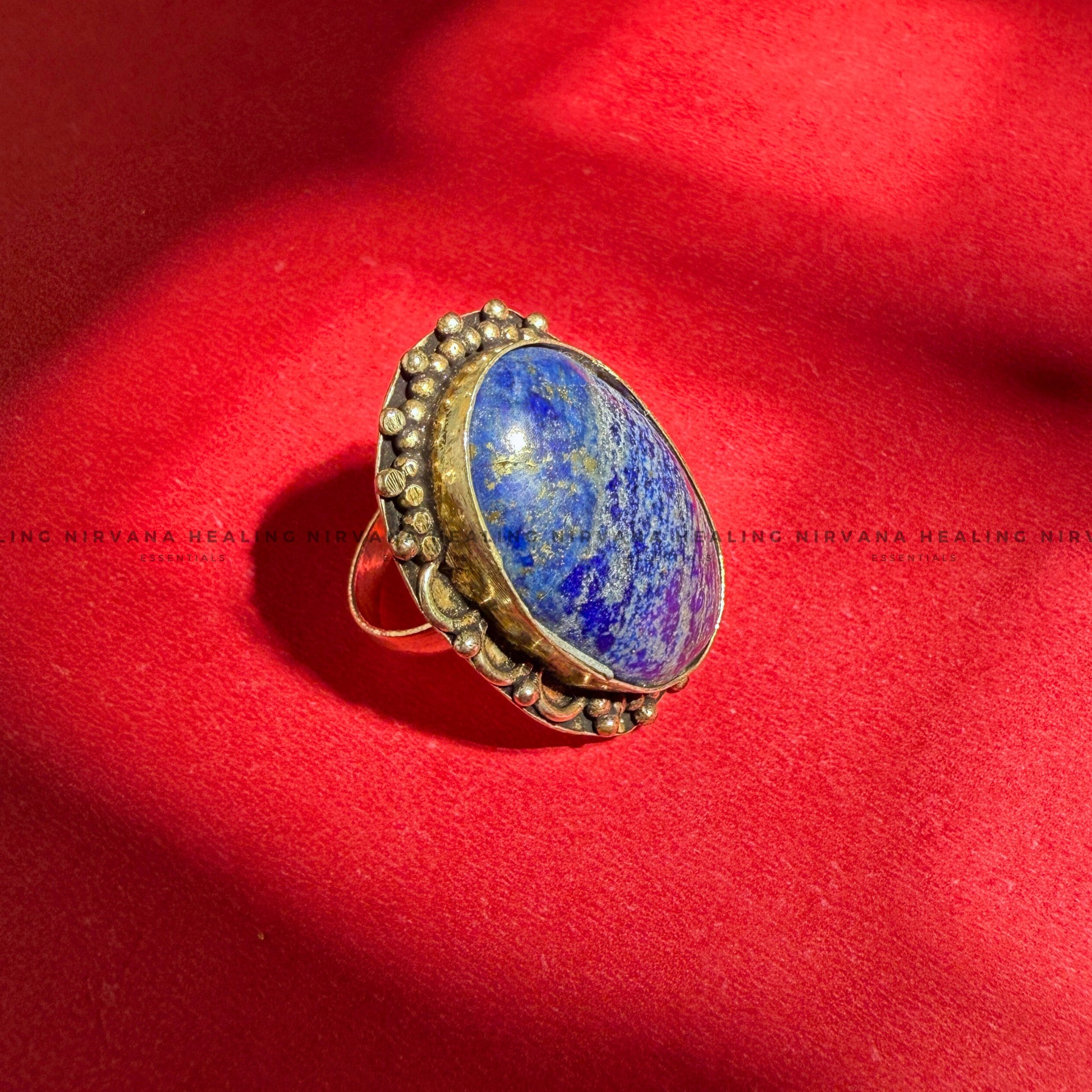 LAPIS JADE OVAL RING (Communication, Truth, Ease Of Expression And Wisdom) image 4