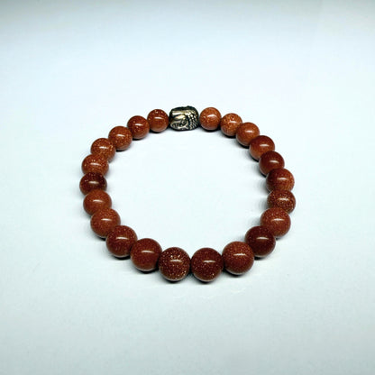 GOLDEN SUNSTONE ROUND BEADED BRACELET (Stone of Joy, Confidence & Personal Power) image 1