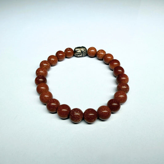 GOLDEN SUNSTONE ROUND BEADED BRACELET (Stone of Joy, Confidence & Personal Power) image 1