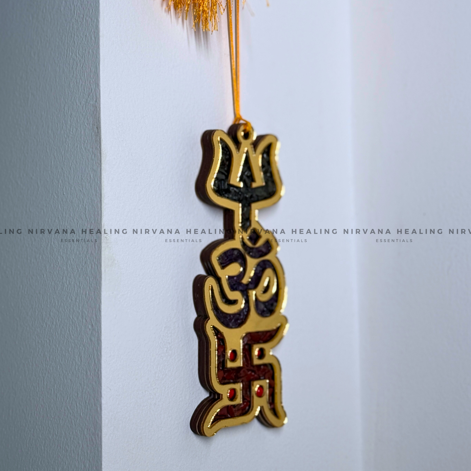 TRISHAKTI YANTRA WITH NATURAL CRYSTAL CHIPS (Power of  Protection, Harmony And Abundance) image 4