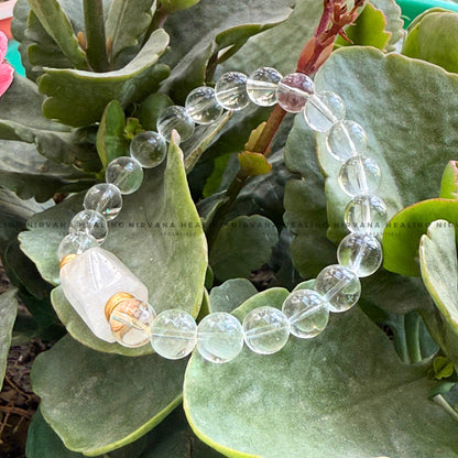 CLEAR QUARTZ WITH TUMBLE BRACELET (Mental Clarity, Master Healer And Energy Amplifier).  image 4